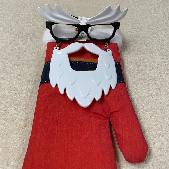 Funny Christmas Pot Holder Stocking and Glasses with Beard, Eyebrows - Picture 9 of 9